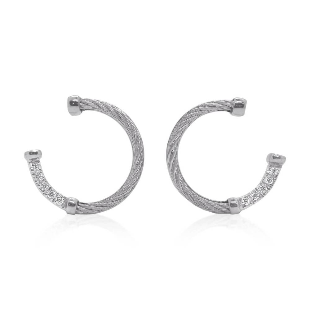 NEW ALOR women's open circle earrings in grey